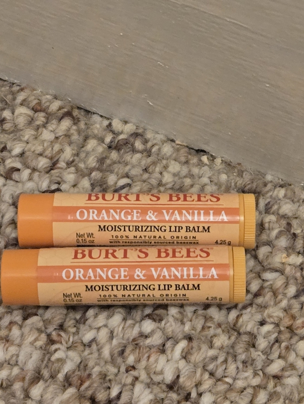 Burts Bees Orange And Vanilla Lip Balm Set Of 2